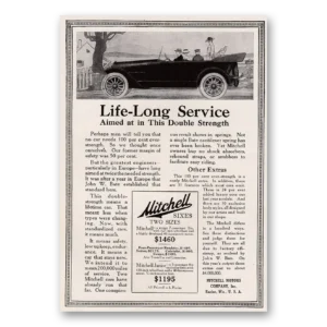 1917 Mitchell Motors Print Ad | Life Long Service