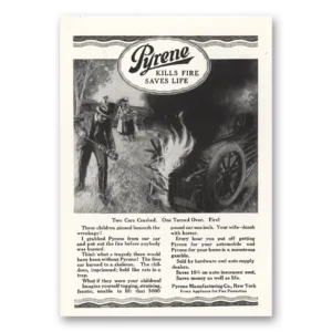 1917 Pyrene Fire Extinguisher Print Ad | Kills Fire