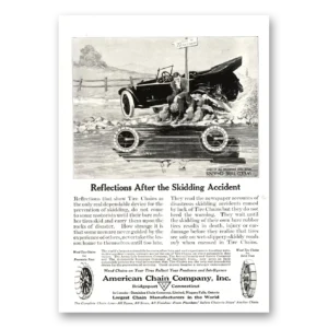 1918 American Chain Company Print Ad | After Skidding