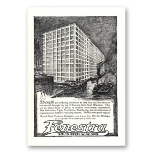 1918 Fenestra Solid Steel Windows Print Ad | Strength Enduring