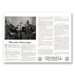 1918 Grinnell Company Print Ad | Automatic Sprinkler