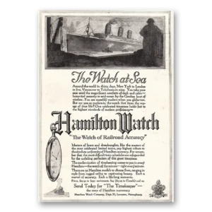 1918 Hamilton Watch Print Ad | At Sea