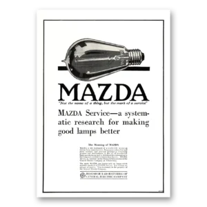 1918 Mazda Lamps Print Ad | Good Lamps
