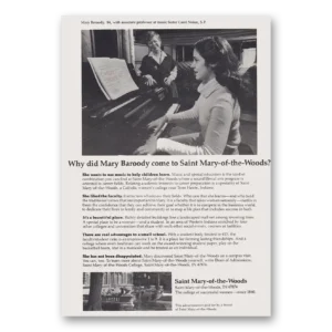 1981 Saint Mary of the Woods Print Ad | Mary Baroody