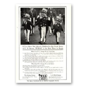 1918 War Savings Stamps Print Ad | Already Enlisted