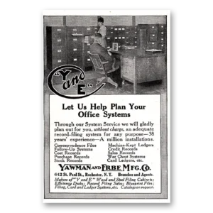 1918 Yawman and Erbe Filing Systems Print Ad | Office Systems