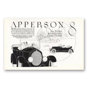1919 Apperson Automobile Print Ad | Eighty Less Parts