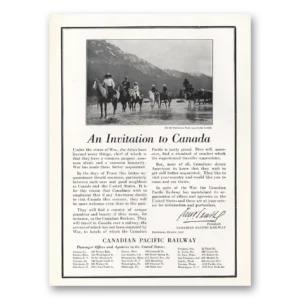 1919 Canadian Pacific Print Ad | Invitation Canada