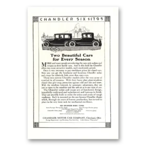 1919 Chandler Six Print Ad | Every Season