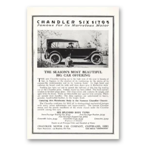 1919 Chandler Six Print Ad | Big Car