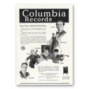 1919 Columbia Records Print Ad | One Evening