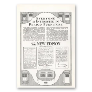 1919 Edison Phonograph Print Ad | Period Furniture