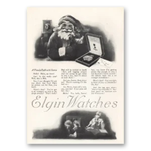 1919 Elgin Watch Print Ad | Santa