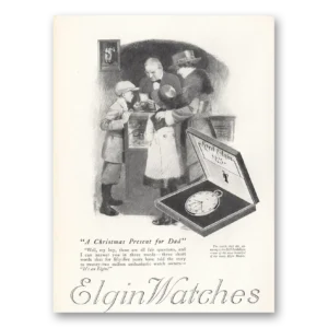 1919 Elgin Watch Print Ad | Christmas