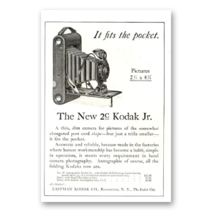 1919 Kodak Autographic Camera Print Ad | Fits Pocket