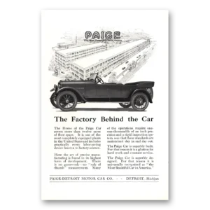 1919 Paige-Detroit Motor Car Print Ad | Behind Car