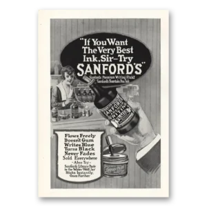 1919 Sanfords Ink Print Ad | Very Best Ink