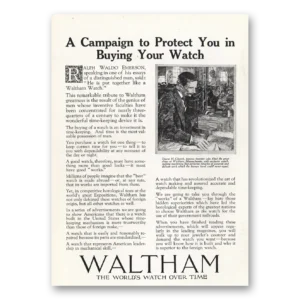 1919 Waltham Watch Print Ad | Campaign