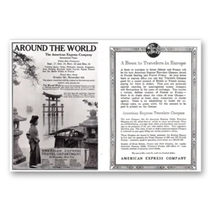1920 American Express Print Ad | Boon To Travelers