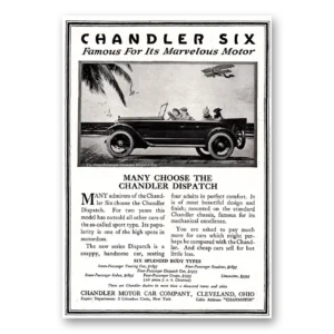 1920 Chandler Six Print Ad | Dispatch