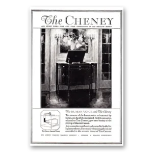 1920 Cheney Talking Machine Print Ad | Human Voice