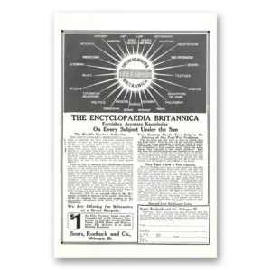 1920 Encyclopaedia Britannica Print Ad | Every Subject