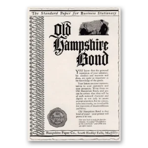 1920 Hampshire Paper Print Ad | Personal Reputation