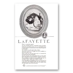 1920 LaFayette Motor Car Print Ad | Wonderful Engine