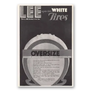 1920 Lee Tires Print Ad | White Fabric Tires