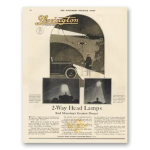 1920 Lexington Motor Company Print Ad | 2 Way Head Lamps