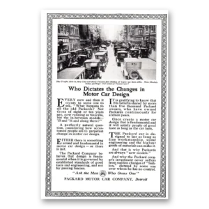 1920 Packard Print Ad | Dictates Changes