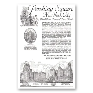 1920 Pershing Square Hotels Print Ad | World Centre