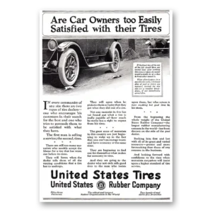 1920 US Tires Print Ad | Satisfied
