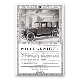 1920 Willys Knight Print Ad | Belgian Embassy