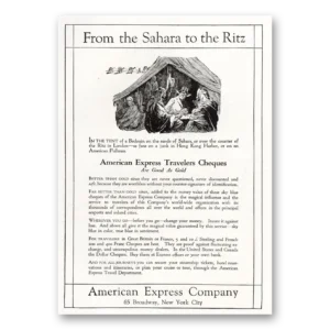 1921 American Express Print Ad | Sahara  Ritz