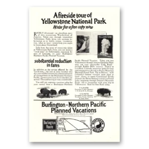 1921 Northern Pacific Railway Print Ad | Fireside Tour