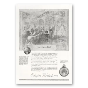 1921 Elgin Watch Print Ad | Time Ball