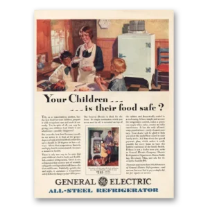 1929 General Electric Refrigerator Print Ad | Ge Your Children