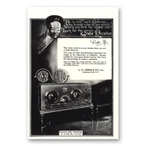 1922 Grebe Receiver Print Ad | Whole World