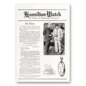 1921 Hamilton Watch Print Ad | Pennsylvania Railroad