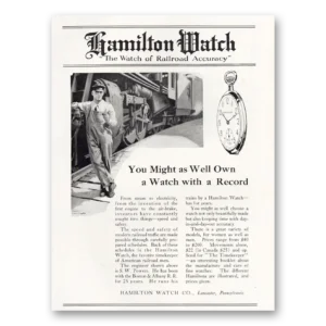 1921 Hamilton Watch Print Ad | Record