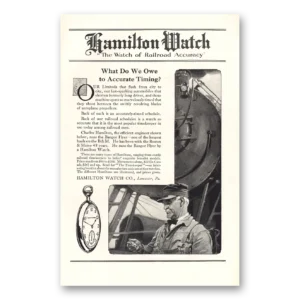 1921 Hamilton Watch Print Ad | Accurate Timing