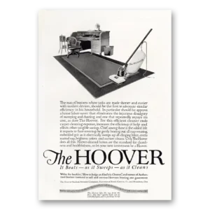 1921 Hoover Vacuum Print Ad | Man Business