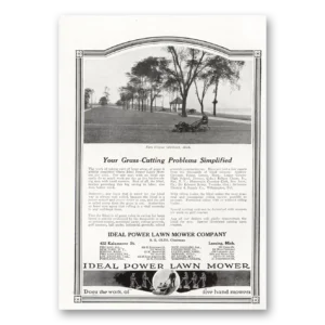 1921 Ideal Mowers Print Ad | Grass Cutting