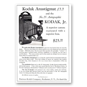 1921 Kodak Anastigmat Camera Print Ad | No 2c