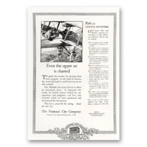 1921 National City Company Print Ad | Upper Air