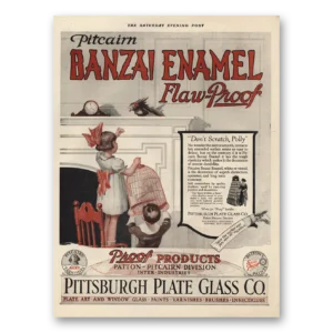 1921 PPG Pittsburgh Plate Glass Print Ad | Banzai Enamel