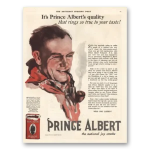 1921 Prince Albert Tobacco Print Ad | Rings So True