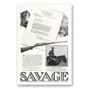 1921 Savage Arms Print Ad | Faultless