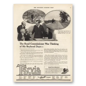 1921 Tarvia Road Construction Print Ad | Road Commissioner